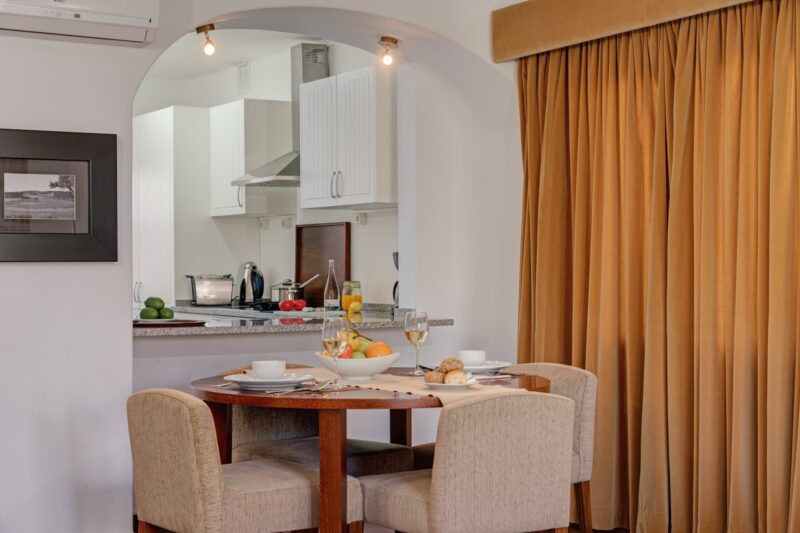 ding table form the self catering apartment