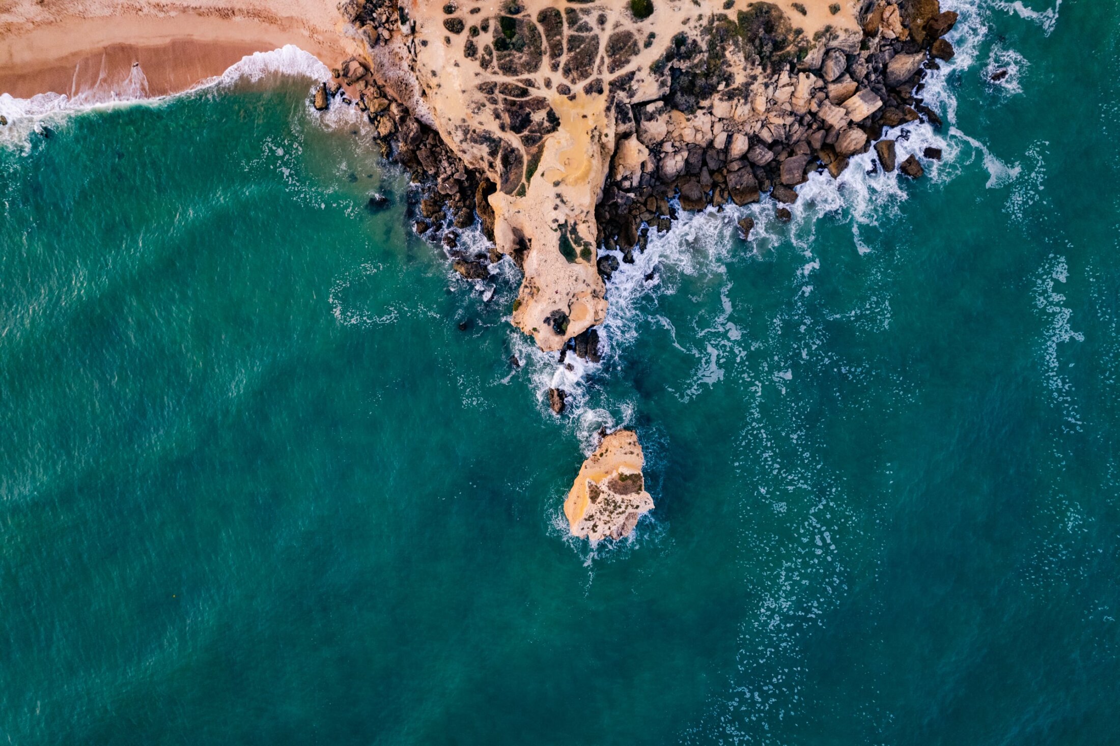 The Algarve beach from above