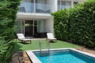 outside pool area